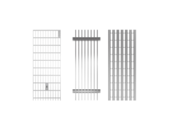 Cover gratings for overall width 155 mm – stainless steel