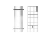 Cover gratings for overall width 155 mm – galvanised steel