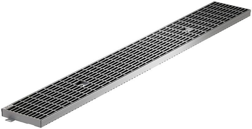 ACO Profiline channel for wooden terraces with 30 x 10 mm mesh grating