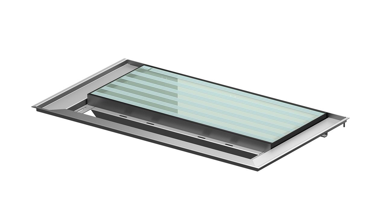 Partial glass version with space for a grating on terrace side