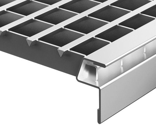 Designer grating V-profile, stainless steel, can be walked on up to 1.5 kN