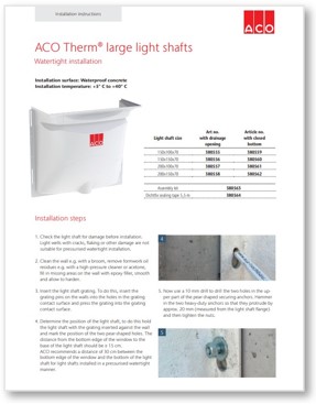 ACO Therm large light shafts
