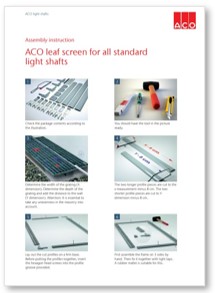 ACO leaf screen for all standard light shafts