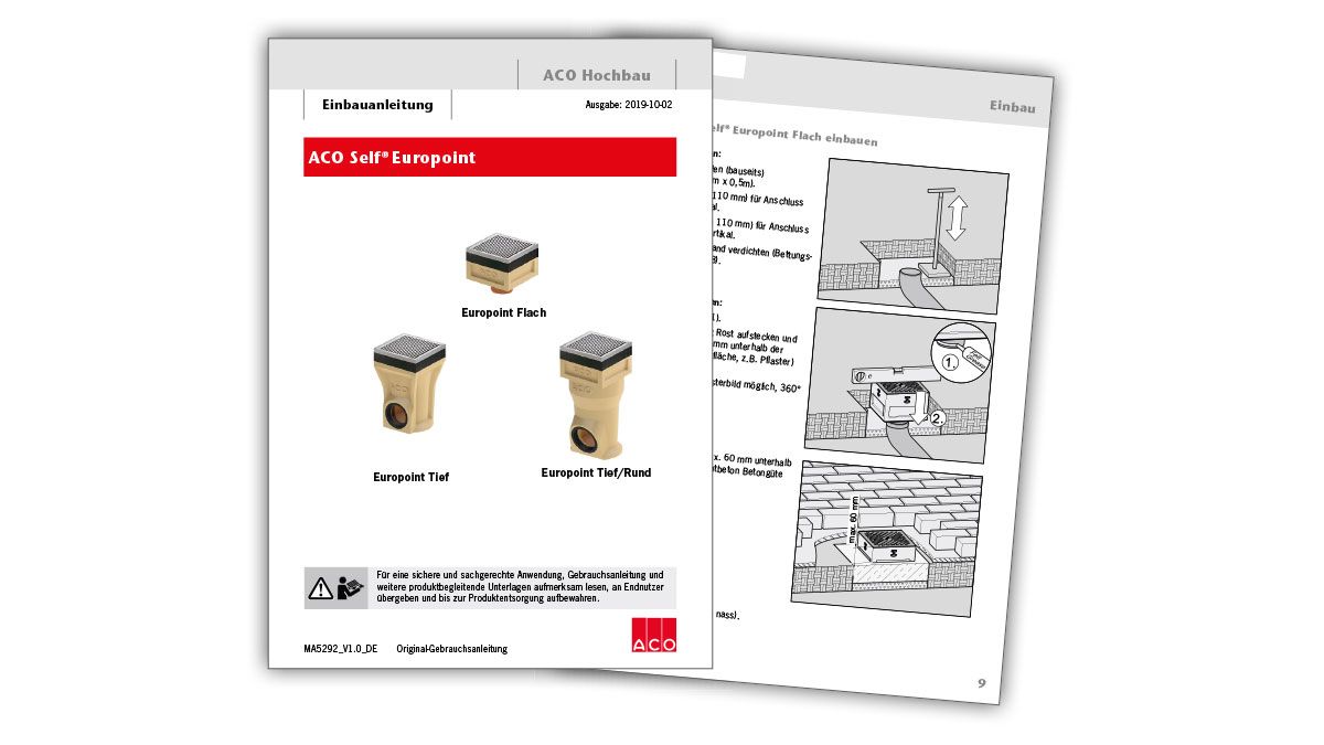 ACO's installation guides describe the assembly and installation of your ACO product