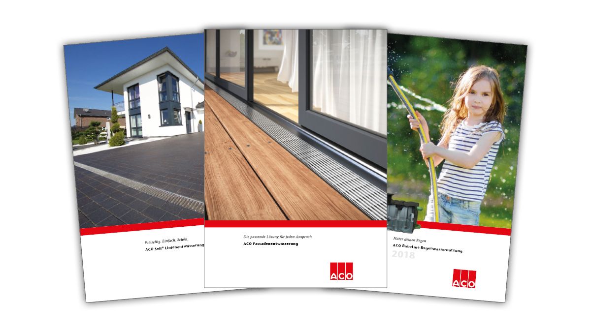 All ACO brochures contain detailed texts and product information data.